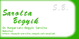 sarolta begyik business card